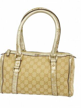 Gucci Handbag GG Canvas Light Brown Champagne Gold